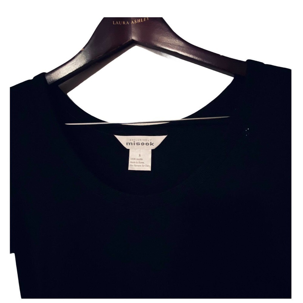 Exclusively Misook Short Sleeve Dress Midi Length Pullover Black Size Small - Picture 8 of 12